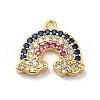 Rack Plating Brass Cubic Zirconia Pendants KK-Q772-22G-1