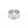 304 Stainless Steel Plain Band Open Cuff Ring for Women RJEW-S405-180P-1