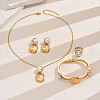 Rectangle Stainless Steel & Imitation Pearl
Bangle & Earrings & Necklaces & Rings Sets for Women ZY1458-5