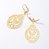 Elegant Brass Flower Pattern Hoop Earrings MQ3873-4