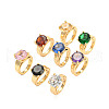 Light Gold Brass Small Ring Charms RJEW-A023-01-1