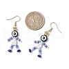 Human with Evil Eye Baking Paint Glass Seed Beads Resin Dangle Earrings EJEW-MZ00431-05-3
