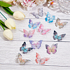 CRASPIRE 24Pcs 12 Colors Cloth Butterfly Alligator Hair Clip FIND-CP0002-47-3