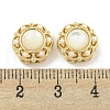 Brass & ABS Imitation Pearl & Shell Flower Multi-Strand Links KK-Q820-35G-3