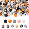 160Pcs 11 Styles Printed Cat & Dog Wood Beads WOOD-TA0001-74-1