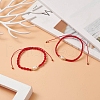 Mother's Day Jewellery 2Pcs 2 Style Natural Pearl Braided Bead Bracelets Set with Nylon Cord for Women BJEW-JB09141-01-2