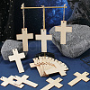 Wood Cross Pendant Decorations HJEW-WH20016-05-4