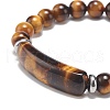 Natural Tiger Eye Beaded Stretch Bracelet BJEW-JB08879-04-4
