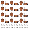 Unicraftale 15 Pair Walnut Wood Stud Earring Findings STAS-UN0055-14A-1