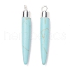 Synthetic Turquoise Brass Pendants G-B025-02P-05-2