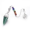 Chakra Jewelry Natural Green Aventurine Cone Dowsing Pendulums G-G771-E05-2