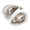 Rack Plating Brass Shell Shape Stud Earrings EJEW-K245-30P-2