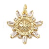 Rack Plating Brass Micro Pave Cubic Zirconia Pendants KK-Z071-56G-1