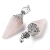 Natural & Synthetic Mixed Gemstone Faceted Cone Big Pendants G-P552-04P-3