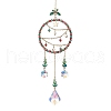 Christmas Theme Glass Ring Pendant Decoration HJEW-TA00229-1