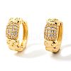 Elegant Brass Clear Cubic Zirconia Rectangle Hoop Earrings XT4885-2-3