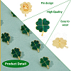 SUPERFINDINGS 12Pcs Saint Patrick's Day Alloy Enamel Shamrock Brooch JEWB-FH0001-64B-5