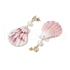 Natural Scallop Shell Dangle Stud Earrings EJEW-TA00628-5