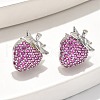 Brass Micro Pave Cubic Zirconia Stud Earrings EJEW-Q015-13P-01-5