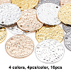 Fingerinspire 16Pcs 4 Colors Environmental Protection Electroplating Brass Pendants KK-FG0001-06-4