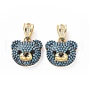 Brass Micro Pave Cubic Zirconia Pendants ZIRC-F136-01G-05-2