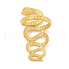 Ion Plating(IP) 304 Stainless Steel Snake Wrap Open Cuff Ring for Women RJEW-A043-29G-3