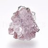 Adjustable Druzy Crystal Finger Rings RJEW-L082-01-2