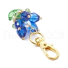 Flower Glass Pendants Decorations HJEW-MZ00248-07-3