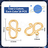   40Pcs 2 Colors Brass S-Hook Clasps KK-PH0006-19-2
