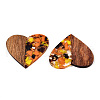 Transparent Resin & Walnut Wood Pendants RESI-TAC0017-73-A03-3