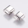 Tarnish Resistant Rectangle 304 Stainless Steel Magnetic Clasps with Glue-in Ends STAS-M195-11-4