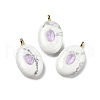Natural Howlite & Cubic Zirconia Pendants G-Z076-01G-07-1