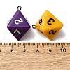 8 Facets Opaque Resin Pendants RESI-S021-02B-3