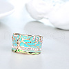 Tree Pattern Alloy with Rhinestone Enamel Finger Rings FS-WG83F61-05-4