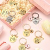 Alloy Enamel & 304 Stainless Steel Keychain KEYC-YW00094-01-4
