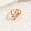 Brass Micro Pave Cubic Zirconia Finger Rings for Women JL0610-4-4