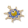 Glass Seed Beaded Star Pendants PALLOY-MZ00624-05-3