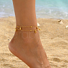 Brass Bell Tassel Double Layer Anklets for Wwomen Daily Beach Vacation Jewelry CO6617-2