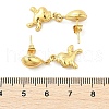 Fish 304 Stainless Steel Dangle Stud Earrings EJEW-A125-51G-5