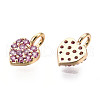 Brass Micro Pave Cubic Zirconia Charms KK-P157-14G-01B-NF-2