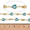 Brass Heart Link Chains KK-D368-03G-B-2