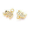 Brass Micro Pave Cubic Zirconia Charms KK-N257-68G-2