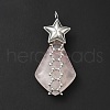 Natural Rose Quartz Pendants G-G870-03P-2