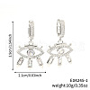 Fashionable Brass Clear Cubic Zirconia Eye Hoop Earrings CN7590-1-2