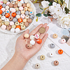 SUPERFINDINGS 80Pcs 8 Styles Cartoon Wood Large Hole Beads WOOD-FH0002-20-3