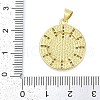 Rack Plating Brass Micro Pave Clear Cubic Zirconia Pendants KK-P287-46C-G-3