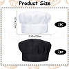 CREATCABIN 2Pcs 2 Colors Adjustable Polycotton Chef Hat AJEW-CN0002-26-2