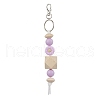 Wood & Acrylic & Silicone Beaded Keychain KEYC-JKC00798-3