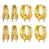 10Pcs Brass Micro Pave Clear Cubic Zirconia Hoop Earring Findings ZIRC-SZ0005-17-1