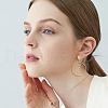 FIBLOOM 4 Pair 4 Style Round Ring Alloy Dangle Stud Earrings for Women EJEW-FI0002-62-6